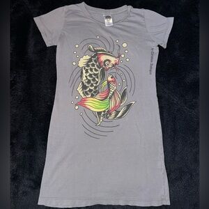 Ed Hardy Koi Fish Dress T Shirt
-Size XS